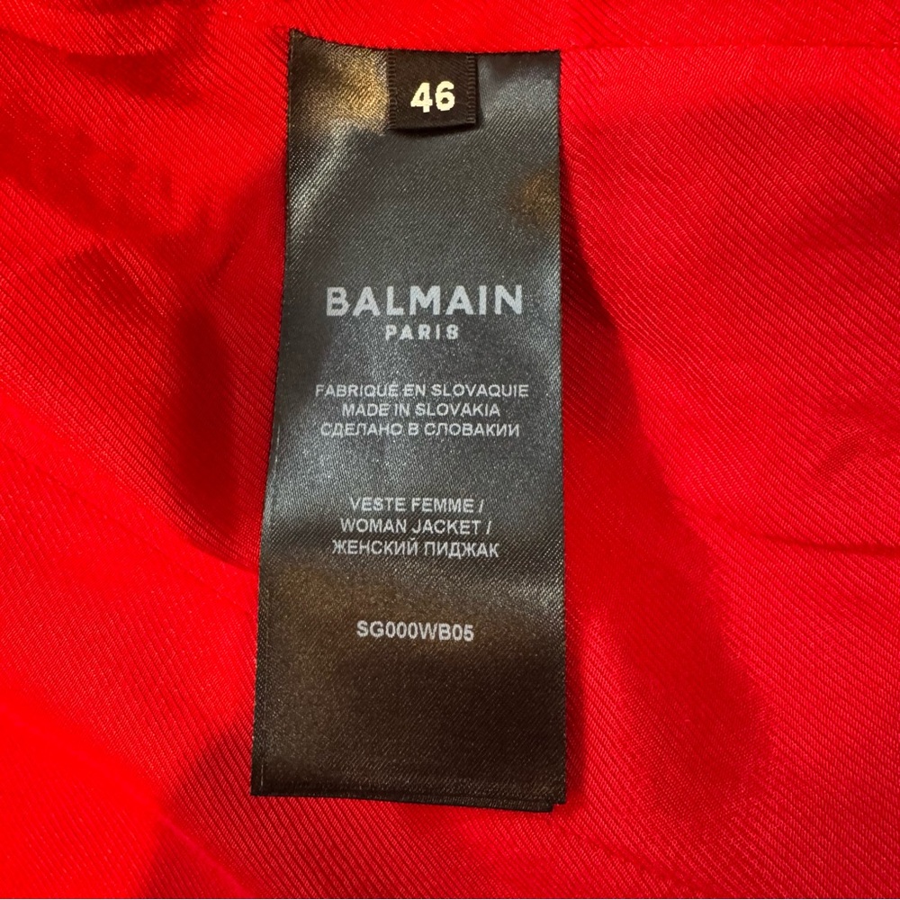 Balmain Red Blazer with Gold Buttons - Picture 12 of 13